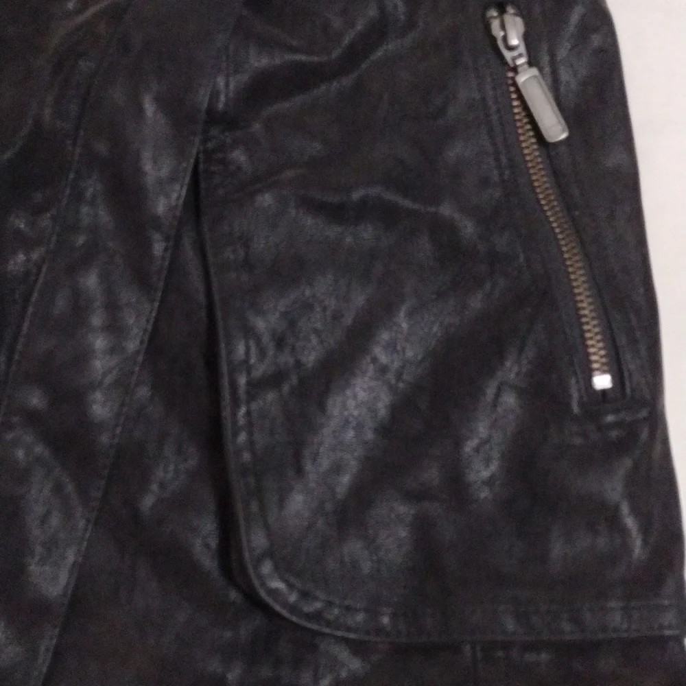 Free People Black Carson Utility Wrap Mini Skirt Faux Suede Y2K Cargo Chic US 8